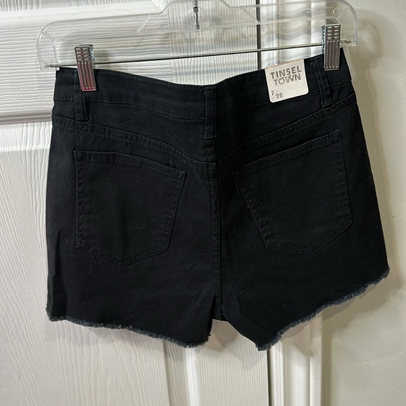 Tinseltown Juniors 7 black Jean Shorts - Picture 10 of 12